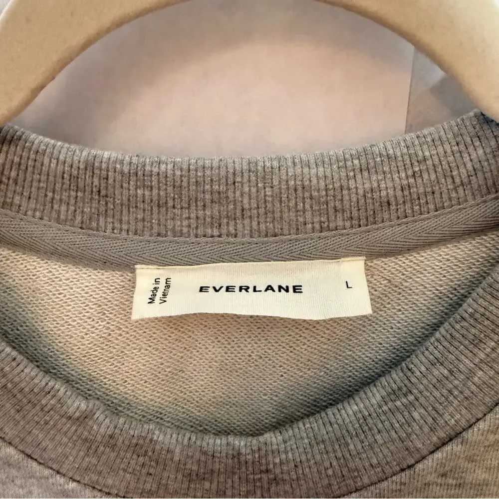 Everlane Organic Cotton Sweatshirt Off Duty Crewneck Size L Heather Gray